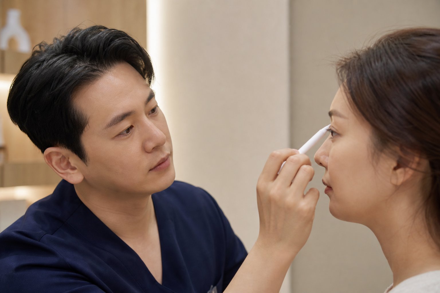쌍꺼풀 상담과 디자인 장면